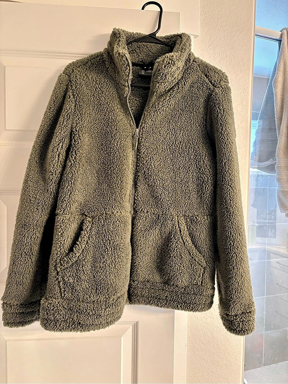 Free Country Fleece Zip Jacket in Green Size Small